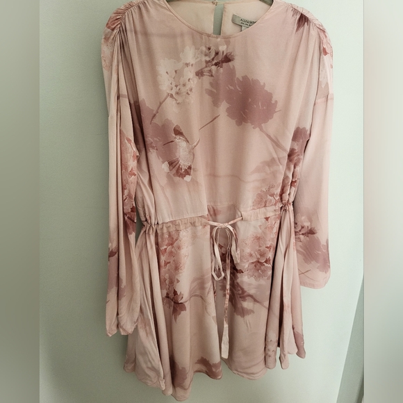 All Saints Cassandra Ume Petal Pink Dress Long Sleeve Size 4 - Picture 5 of 16